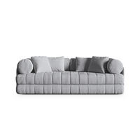 AUSKLAPPBARES-SOFA Kemi aus Boucle grau 3 Sitzplätze - Grau, Textil (95/70/206cm) - Cosmopolitan Design