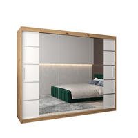 SCHWEBETÜRENSCHRANK 200/250/62 3-türig - Silberfarben/Weiß, Holz/Kunststoff (250/200/62cm) - MÖBEL KRYSPOL
