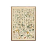 POSTER mit Rahmen Wild Apple - Flora Chart I - Eichefarben/Grün, Holz/Papier (70/100cm) - Poster&Frame