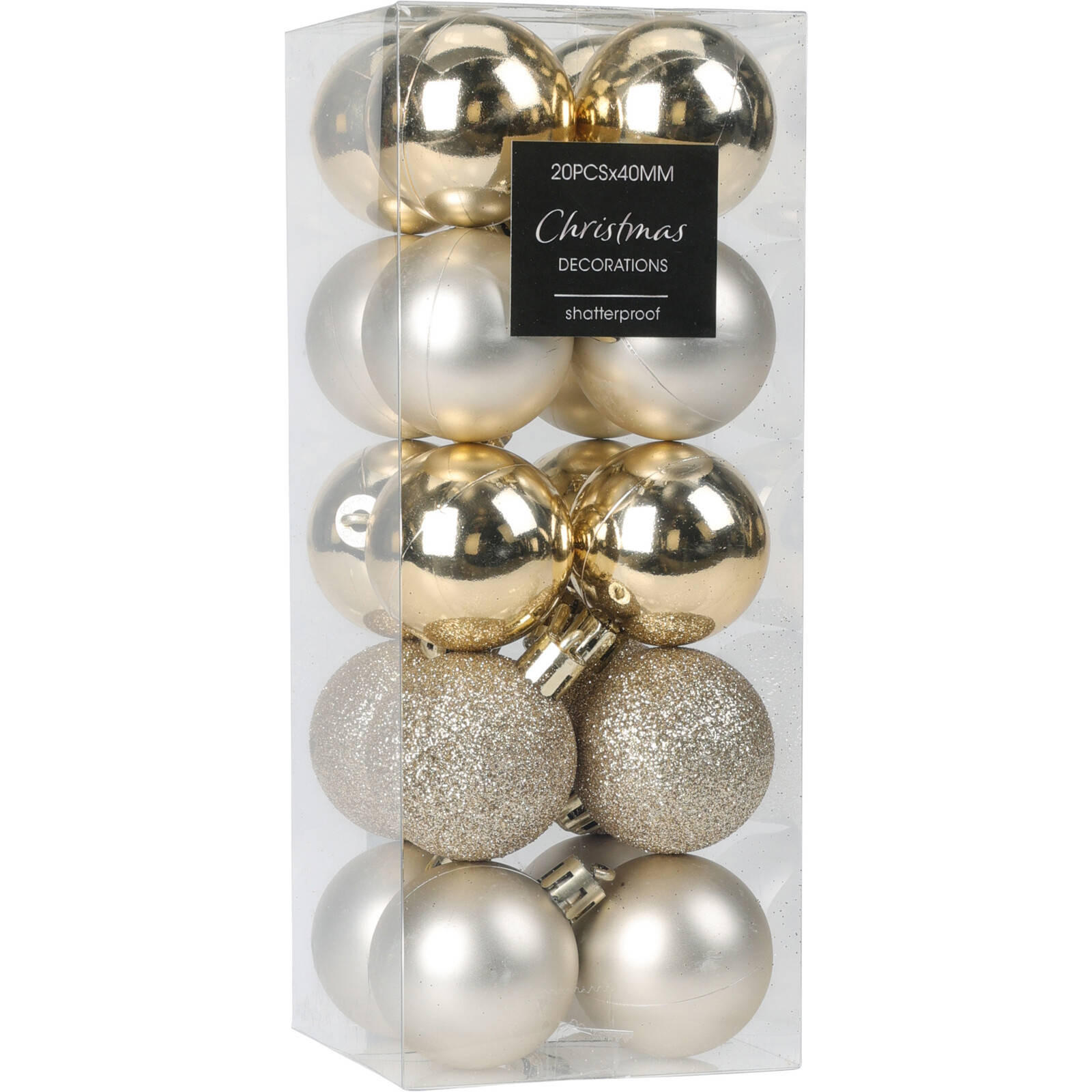 WEIHNACHTSKUGELN 20er-Set Ø 4 cm - Silberfarben/Goldfarben, Kunststoff (7.8/19.5/7.8cm) - Home Styling Collection