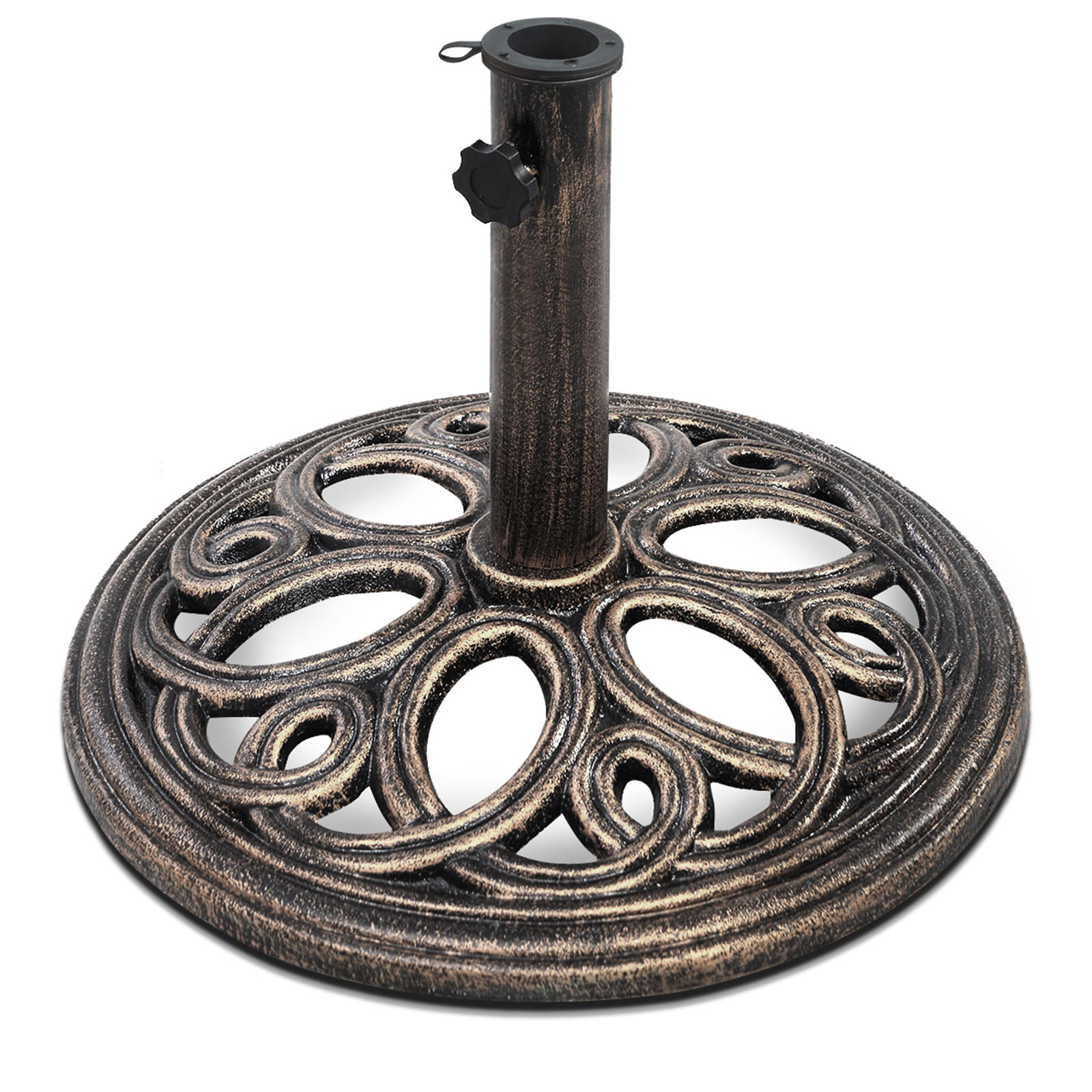 STOJANY NA SLNEČNÍKY Stojan na trhový slnečník, hnedý - hnedá, kov (60/32/46cm) - COSTWAY