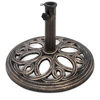 STOJANY NA SLNEČNÍKY Stojan na trhový slnečník, hnedý - hnedá, kov (60/32/46cm) - COSTWAY
