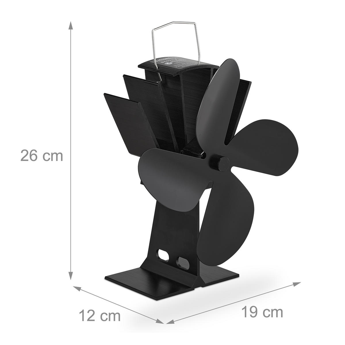 OFENVENTILATOR - Schwarz, Metall (19/26/12cm) - Relaxdays
