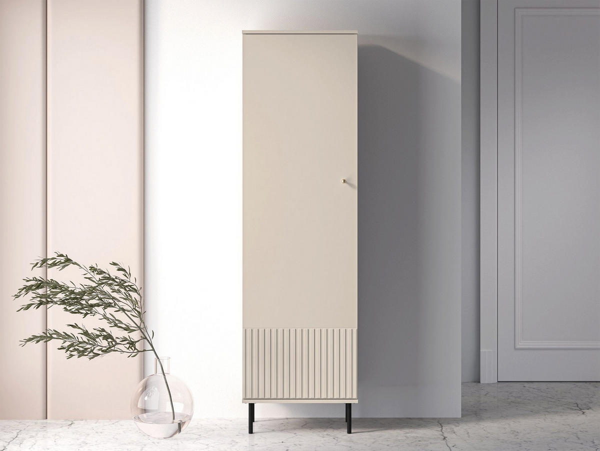 GARDEROBENSCHRABK Caletto Beige 55 cm - Beige/Goldfarben, Holzwerkstoff/Metall (55/190/34cm) - Selsey