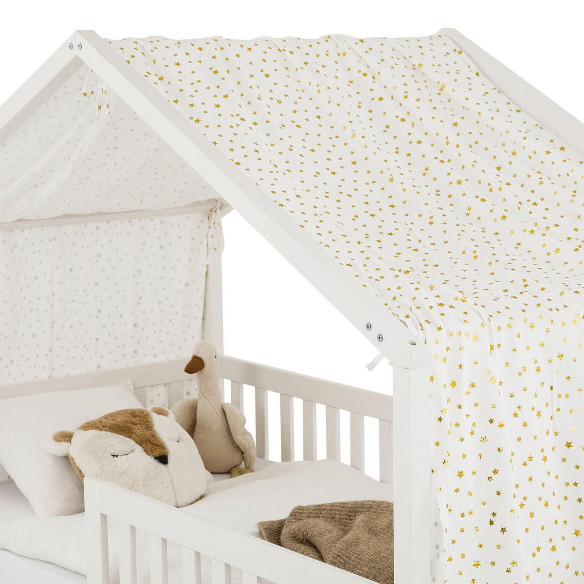 HAUSBETT- HIMMEL LIAN - Goldfarben/Weiß, Textil - IDIMEX