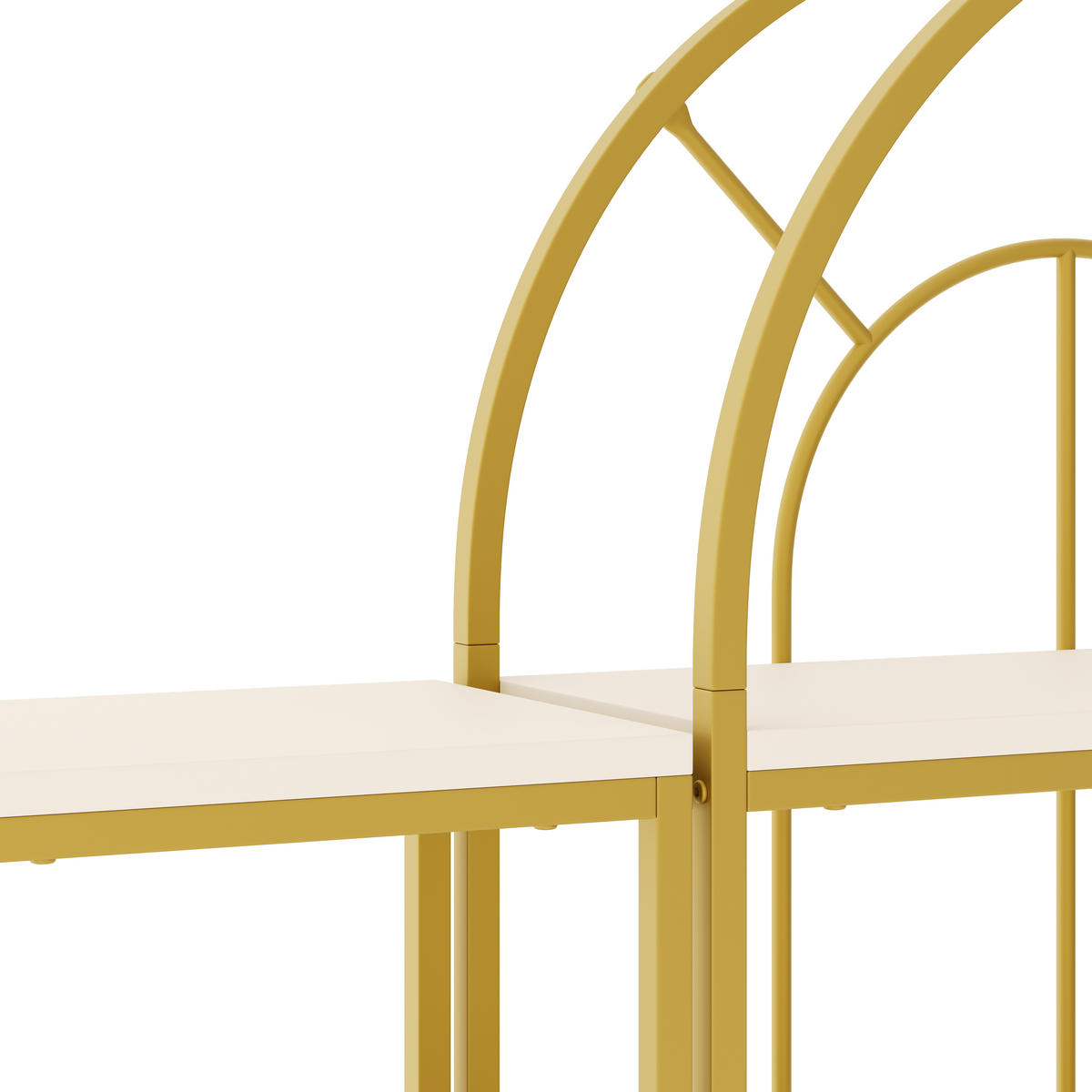 REGAL 163cm 3-teilig Gold Metall MDF Bogen modern - Multicolor, Metall (163/184/30cm) - FLIEKS