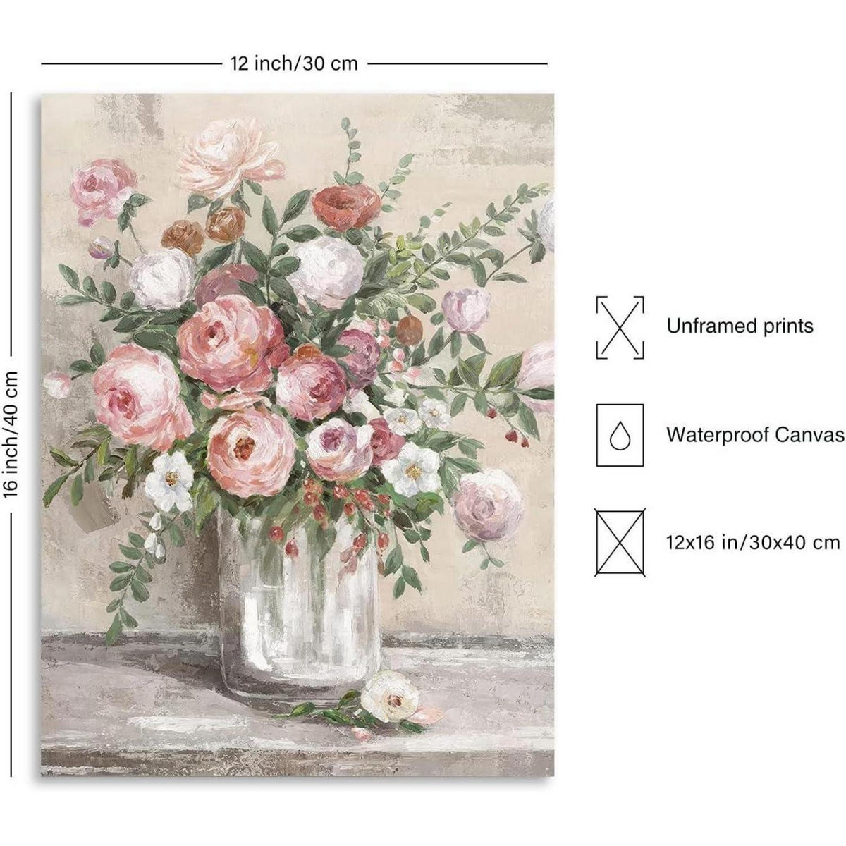LEINWANDBILD Blumen Stillleben 30 x 40 cm - Multicolor, Papier (30/0.5cm)