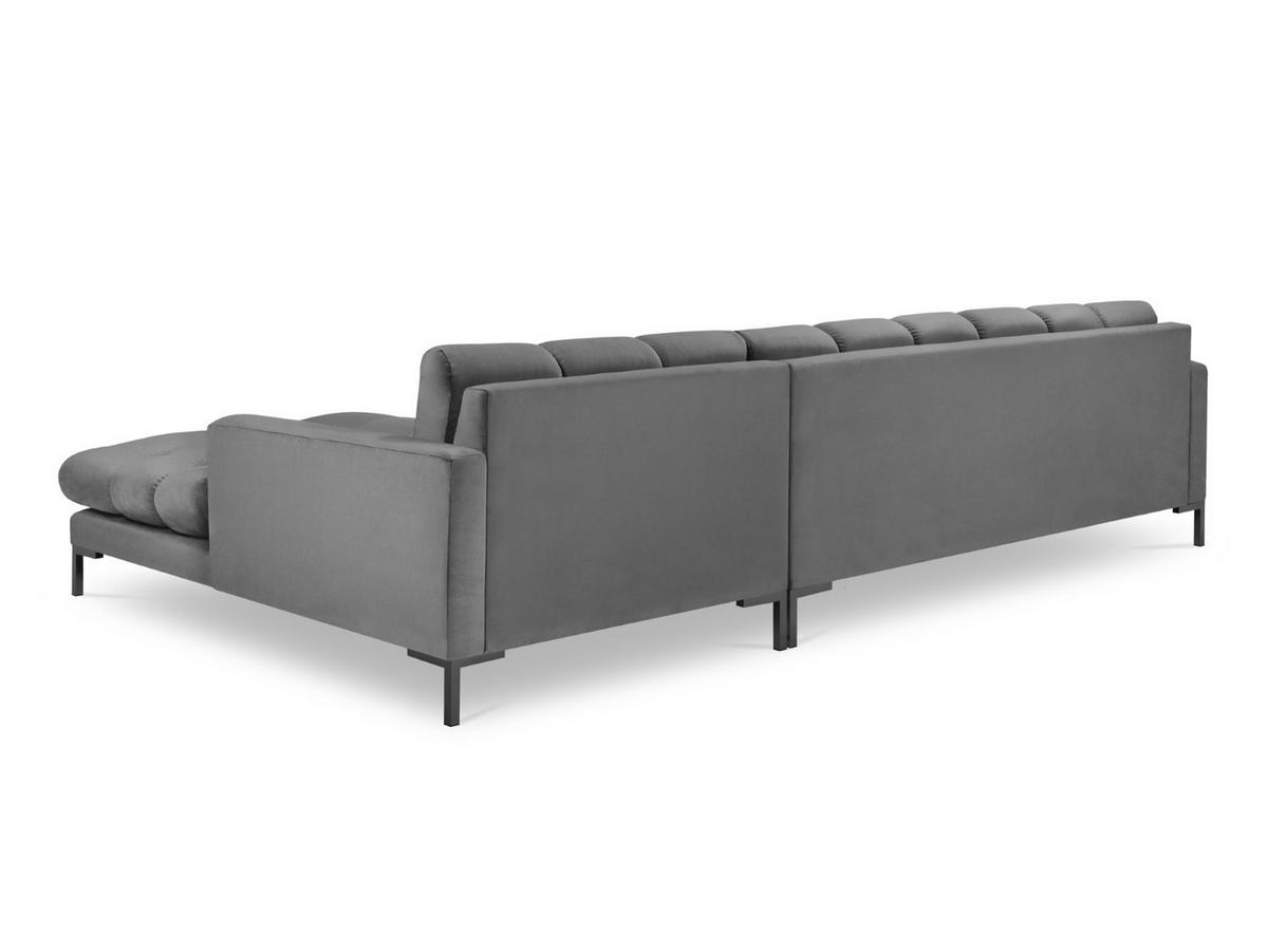 ECKSOFA rechts Mamaia aus Samt hellgrau 5 Sitzplätze - Hellgrau, Textil (185/293cm) - Micadoni