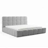 POLSTERBETT AMITY MAXI 140x200 cm in Grau, gepolstertes Kopfteil, Lattenrost, Bettkasten, Bouclé-Stoff - Naturfarben/Grau, Holz/Textil (140/200cm) - Muffo