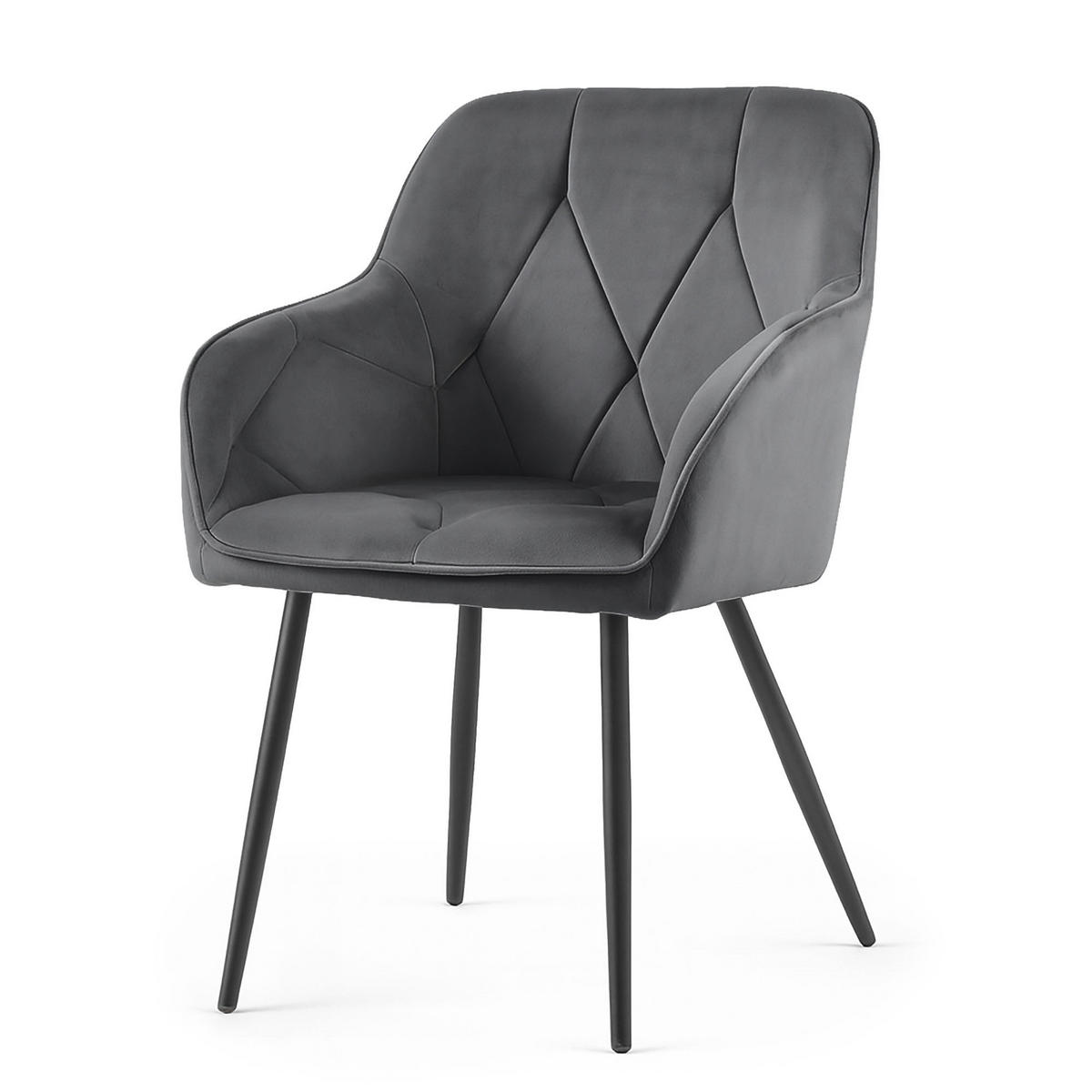 POLSTERSTUHL 2er Set, Metallbeine Grün 54,5/82,5/58 - Grün, Textil (55/83/58cm) - RAUMHIRSCH FURNITURE