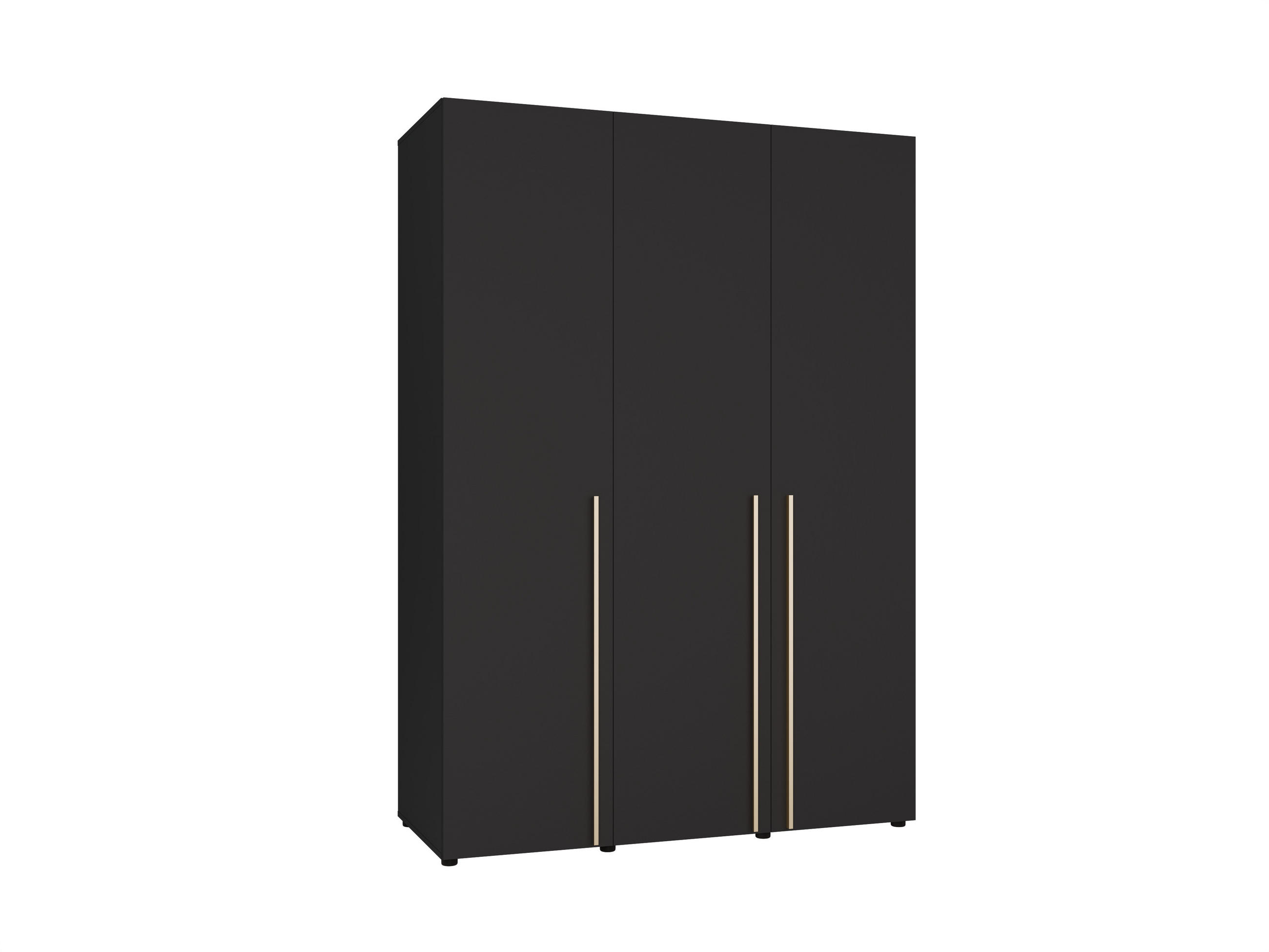 DREHTÜRENSCHRANK Arni Schwarz Matt - 150x206x60 cm - Schwarz, Holzwerkstoff (150/206/60cm) - Ravio