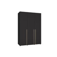 DREHTÜRENSCHRANK Arni Schwarz Matt - 150x206x60 cm - Schwarz, Holzwerkstoff (150/206/60cm) - Ravio