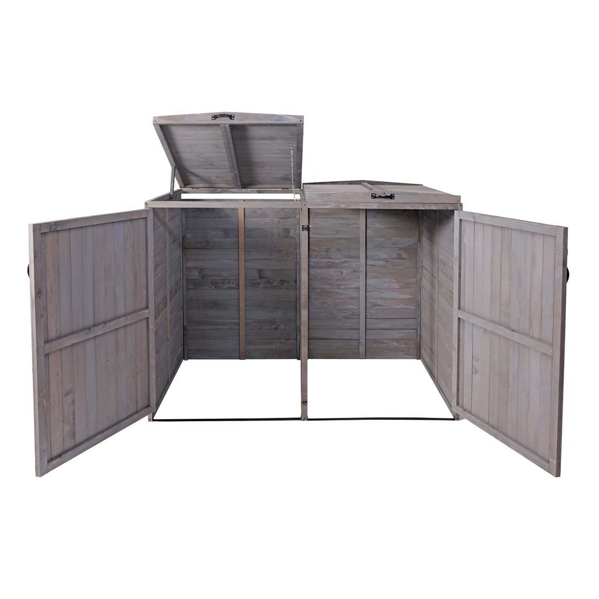 MÜLLTONNENBOX XL 2er-/4er HxBxT 126x158x98cm Anthrazit-Grau Holz - Anthrazit, Holz (158/126/98cm) - PROREGAL