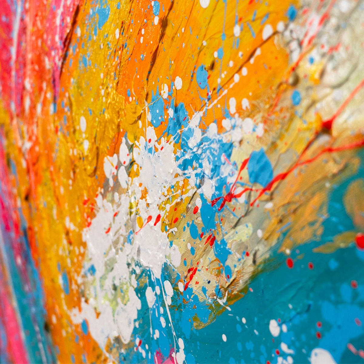 GEMÄLDE Glanz des Horizonts Schattenfugenrahmen Weiß 140x70 cm - Weiß, Holz (140/70cm) - YS-art gallery