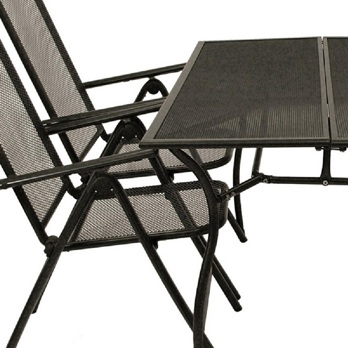 GARTENESSGRUPPE Glasgow - GartenGARTEN-GARNITUR für 4 Personen - Gartenmöbel Set 5-teilig - Streckmetall anthrazit - Grau, Metall - TPFGarden