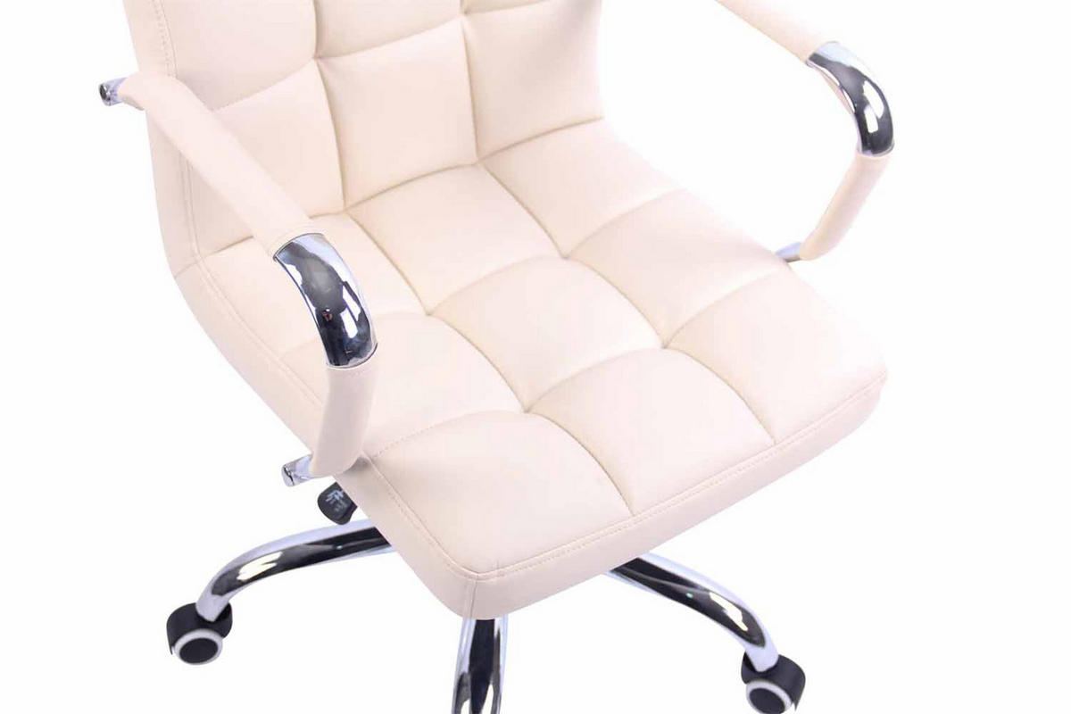 BÜROSTUHL Deal, Kunstleder Creme - Creme, Textil/Metall (56/104/62cm) - TPFLiving
