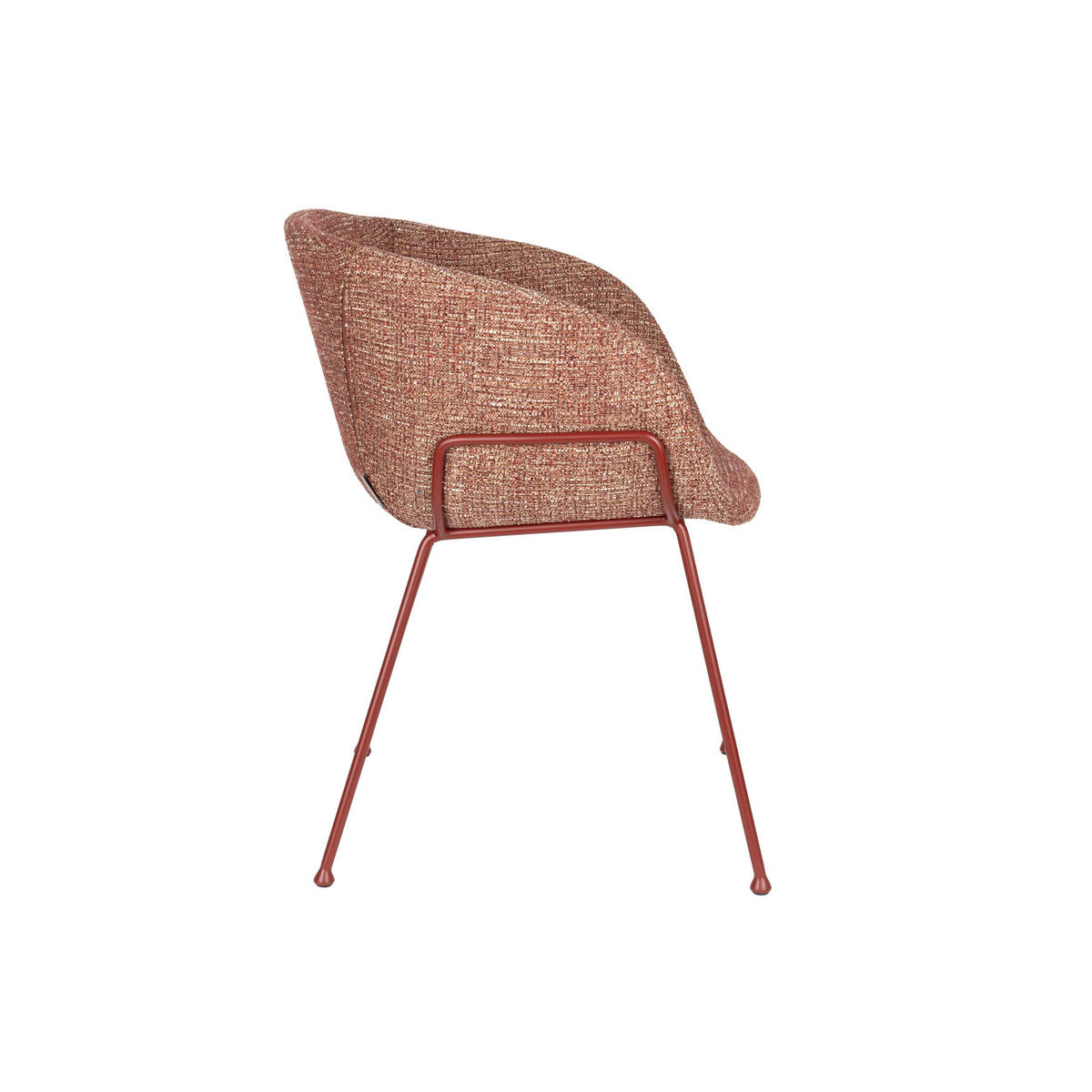 ESSZIMMERSTUHL Feston Terra/ Rot - 2 er Set - Rot, Kunststoff (56.5/77/55cm) - Zuiver