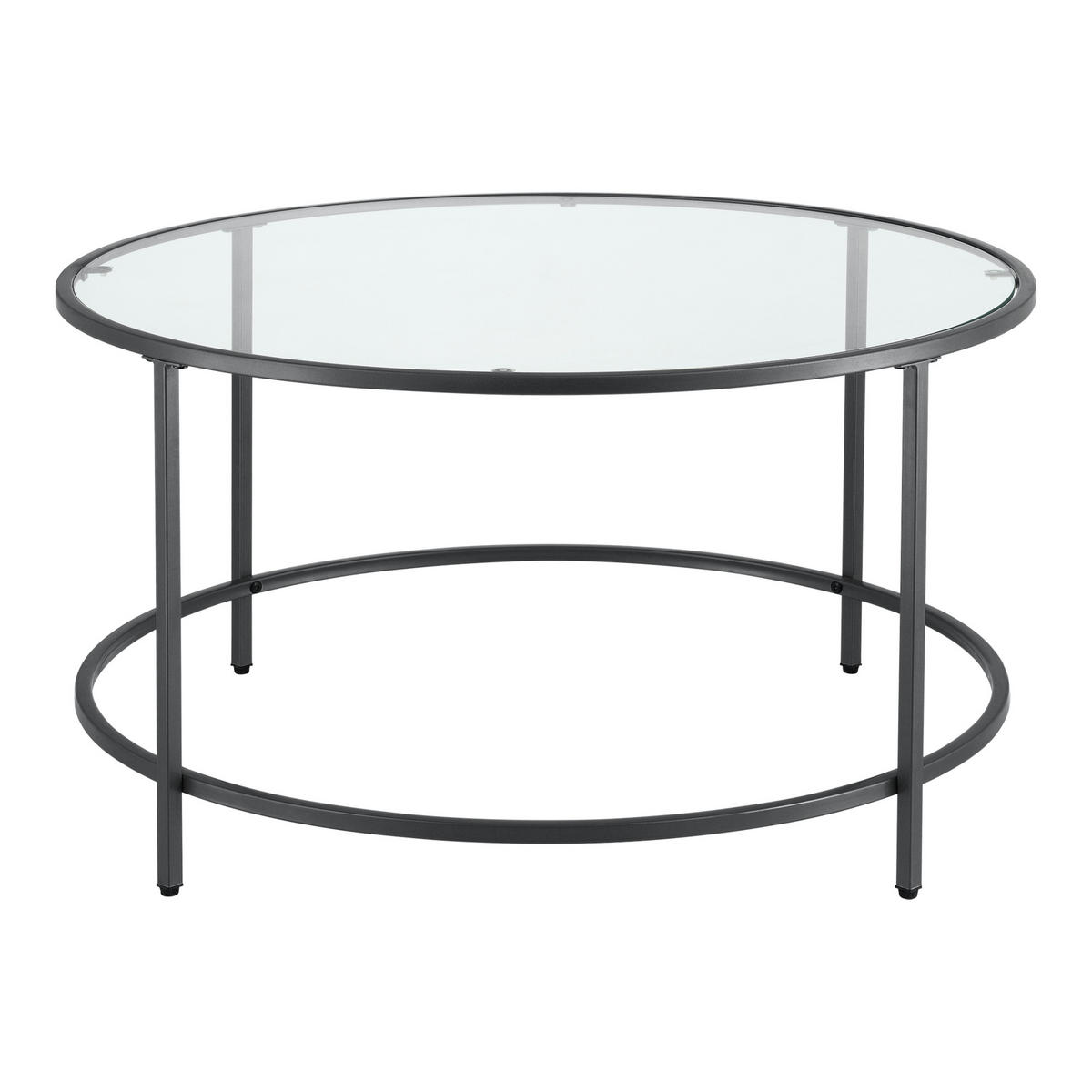 COUCHTISCH Kouvola 84/84/46 - Schwarz, Glas (84/84/46cm) - [en.casa]