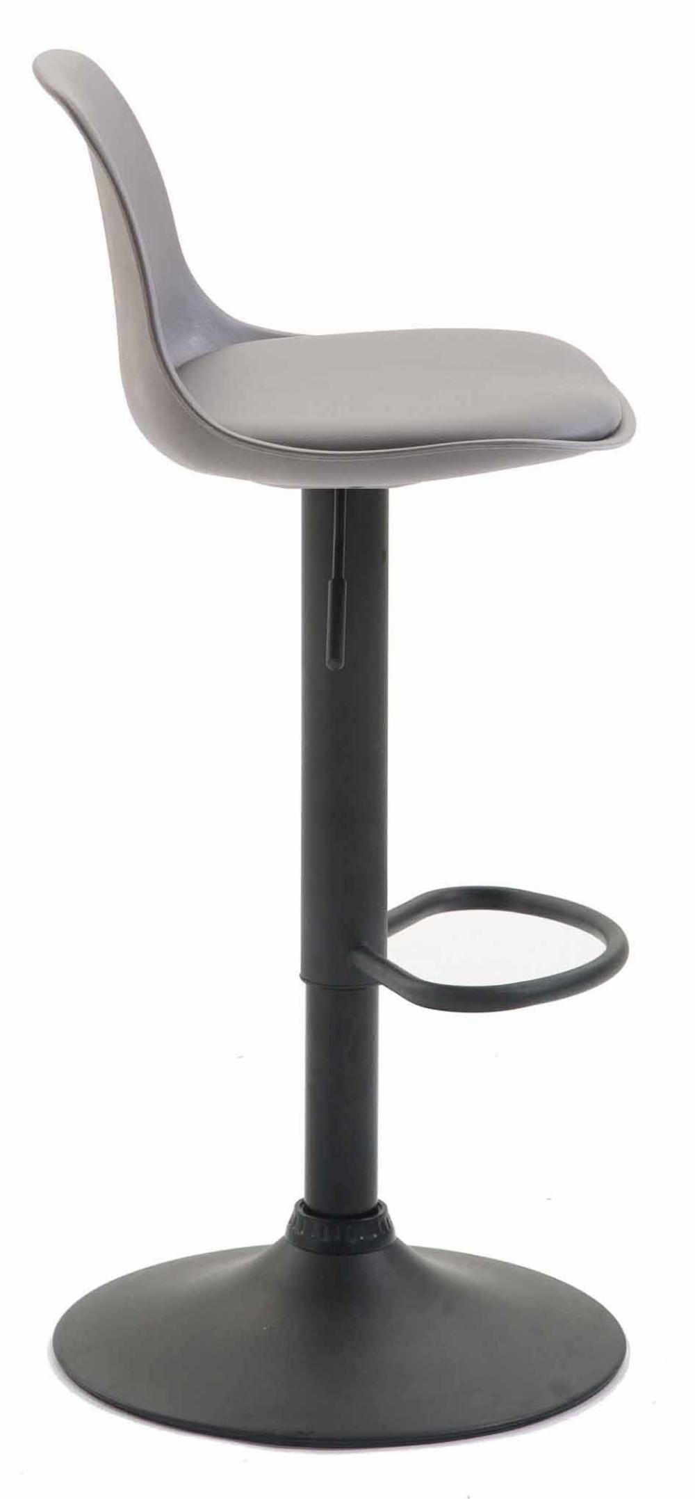 BARHOCKER 2er Set Lederlook grau - Schwarz/Grau, Kunststoff/Textil (39/82/43cm) - CLP