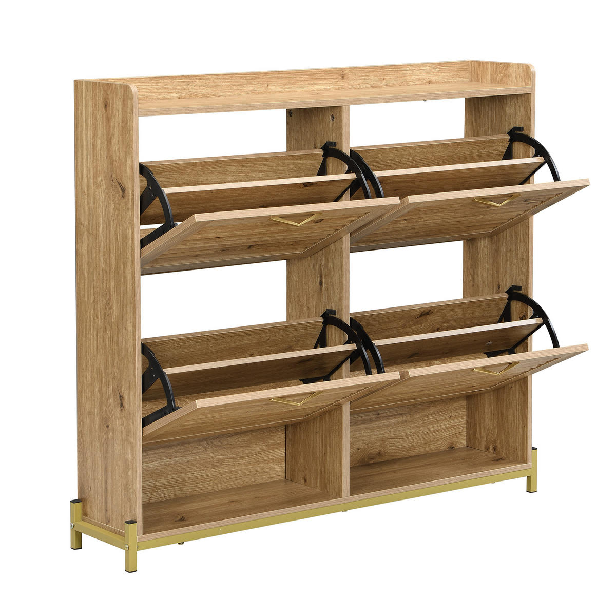 SCHUHKIPPER 109 cm in Holz-Optik - Naturfarben, Holzwerkstoff (108.5/100/24cm) - Urban Meuble