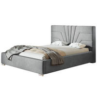 POLSTERBETT Athene mit Kopfteil, 180x200 cm, Doppelbett mit Bettkasten und Lattenrost aus Holz, Velourstoff Grau - Grau, Holz/Textil (180/200cm) - Alpi-Möbel