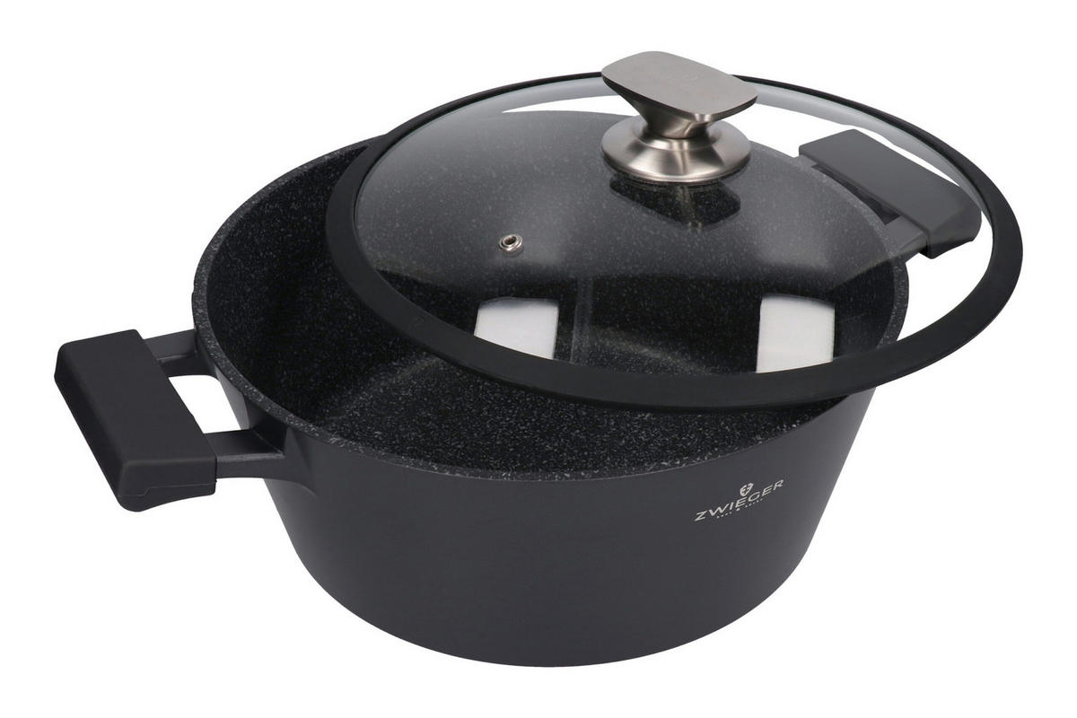KOCHTOPF Black Stone Schwarz 37/30/14 cm Metall - Schwarz, Metall (30cm) - Mondex