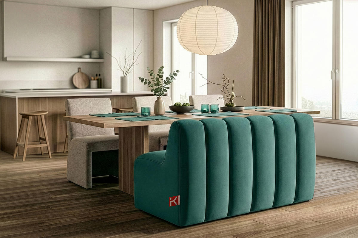 ESSZIMMERBANK CORDA, Meeresblau - Türkis, Holz/Holzwerkstoff (123/78/71cm) - KONSIMO®