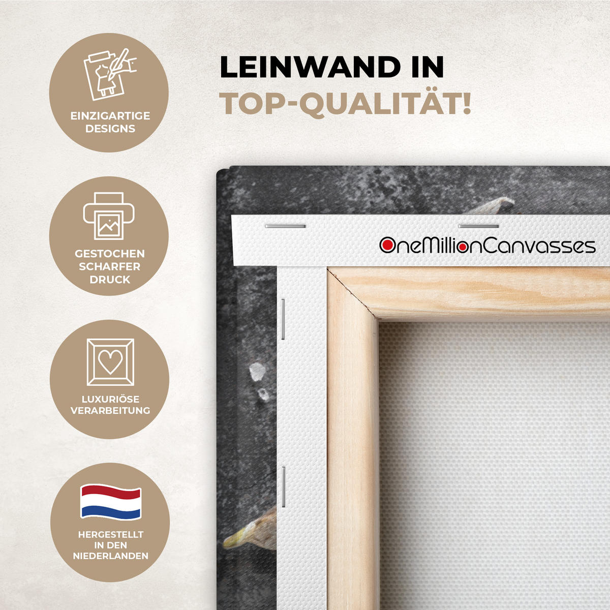 LEINWANDBILD Pfeffer - Kräuter - Gewürze - Beton Wandbilder 80x60 cm - Dunkelgrau, Textil (80/60cm) - MuchoWow