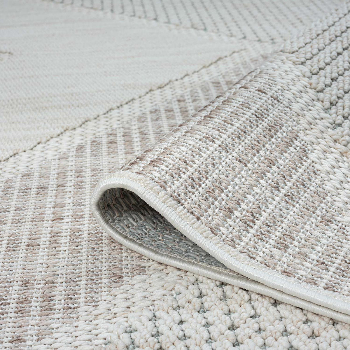 KURZFLOR-TEPPICH Lindo 8877 Grün 200x200 cm Rund - Creme, Textil (200/200cm) - carpet city