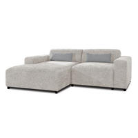 ECKSOFA L Form Jughlio Beige 240/165/75 cm Links mit Schlaffunktion - Beige/Schwarz, Kunststoff/Textil (165/240cm) - AX Living