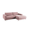 ECKSOFA MADELINE Pink Cord - Pink/Schwarz, Kunststoff/Textil (270/190cm) - KAWOLA