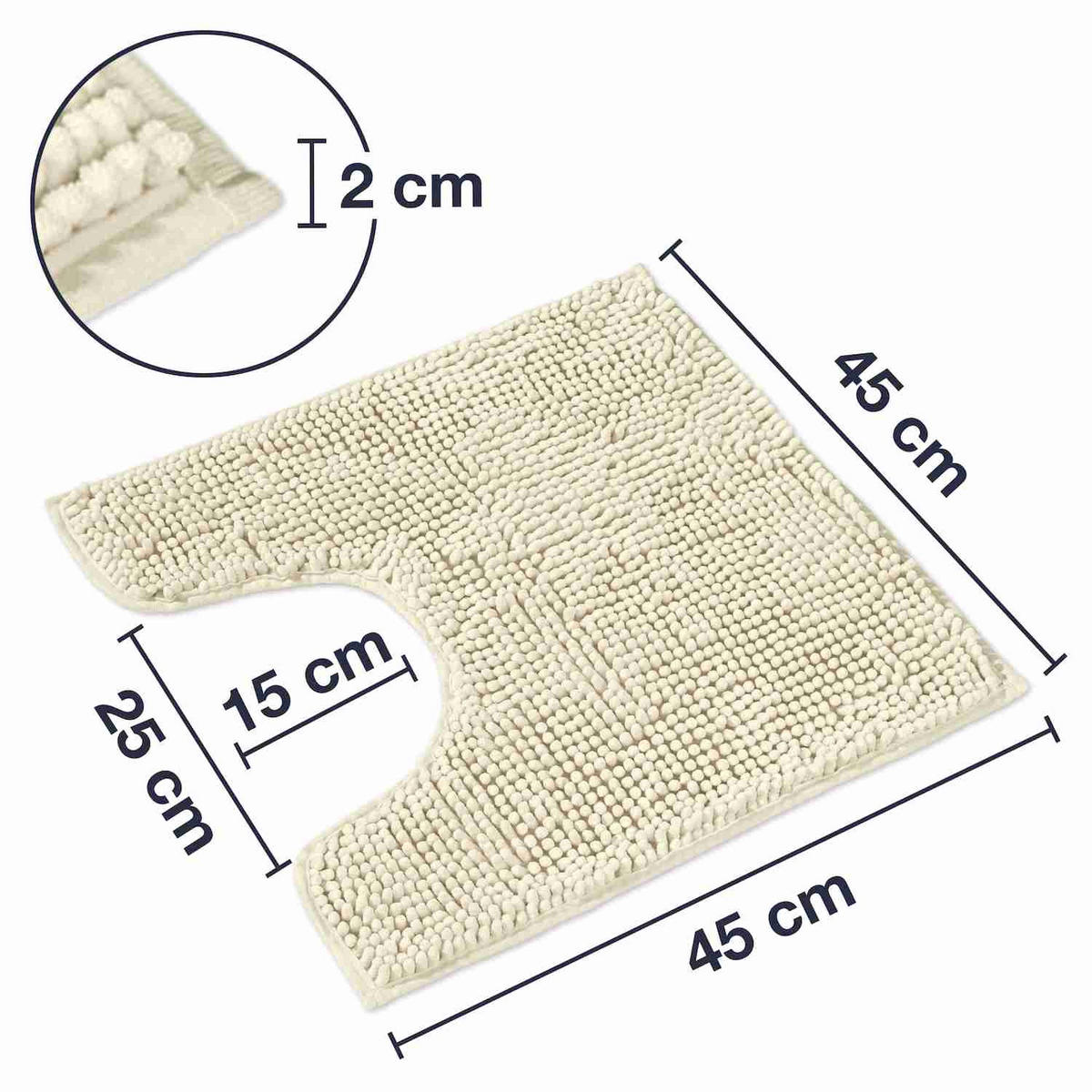 BADEMATTE MIT WC AUSCHNITT PARIS - Creme, Textil (45/45cm) - WohnDirect
