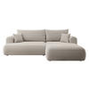 ECKSOFA Ovo Cremeweiß Velours - Creme/Schwarz, Kunststoff/Textil (260/165cm) - Selsey