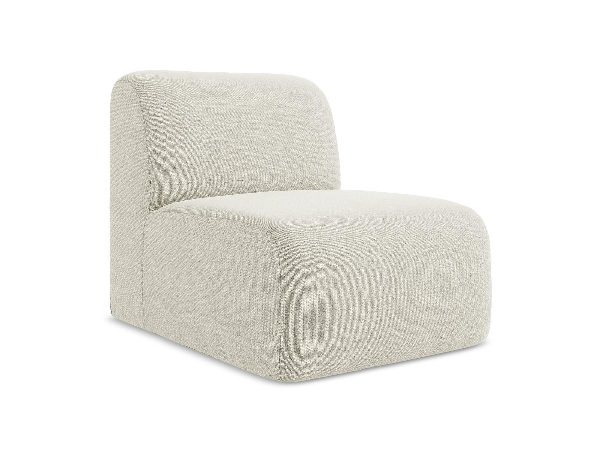 SOFAELEMENT Bouclé Stoff Beige - Sandfarben/Schwarz, Holzwerkstoff/Kunststoff (70/75/94cm) - Makamii
