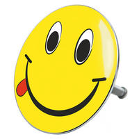 BADEWANNENSTÖPSEL Smiley - Gelb, Metall (8/10/10cm) - Sanilo