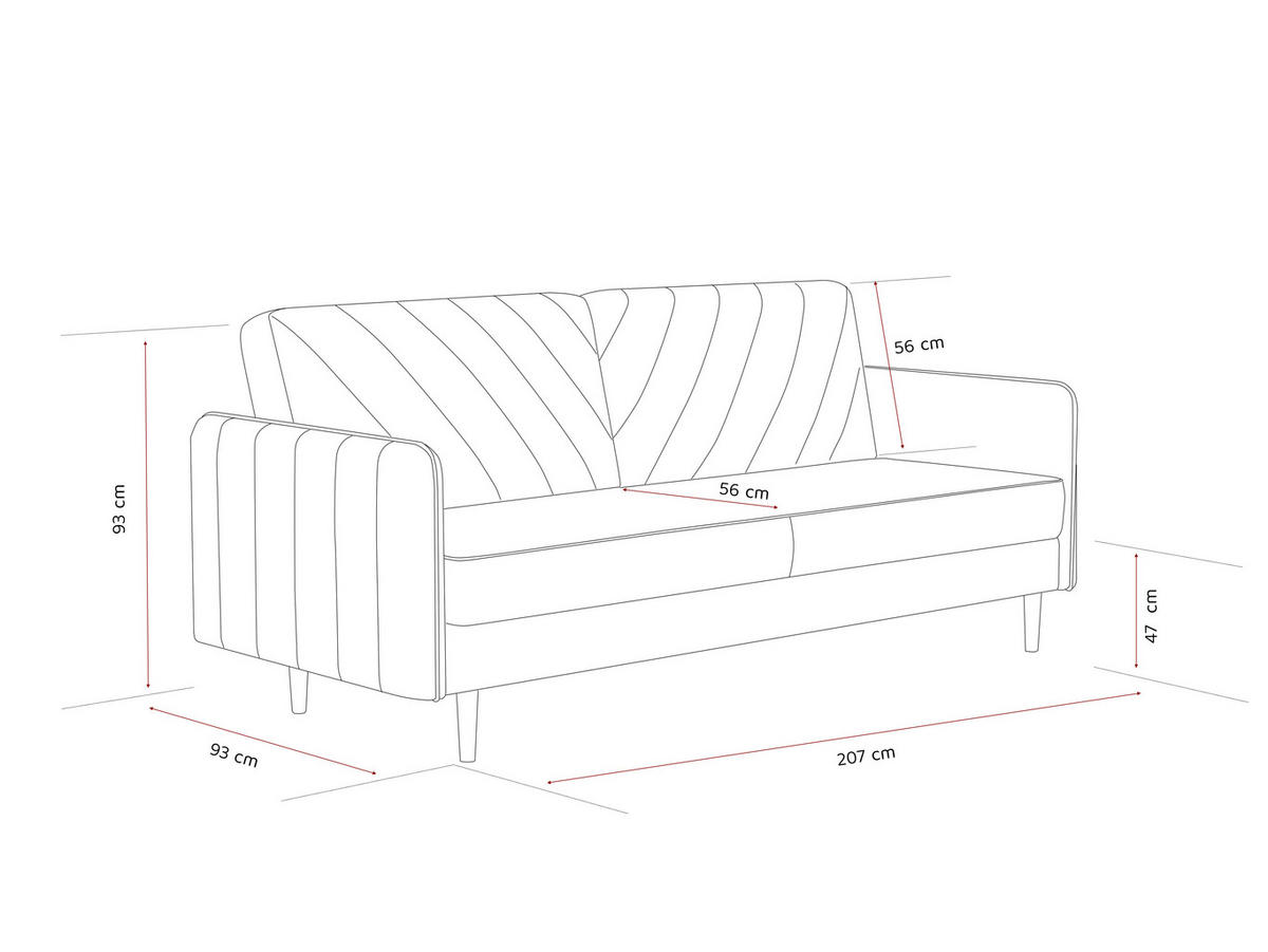 SCHLAFSOFA COLETTE mit Bettkasten Rot - Rot, Holzwerkstoff/Kunststoff (200/85/90cm) - Idohome
