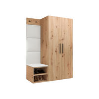 GARDEROBEN-SET Medi IV - Schwarz/Weiß, Holzwerkstoff/Kunststoff (80/191/50cm) - MIRJAN24