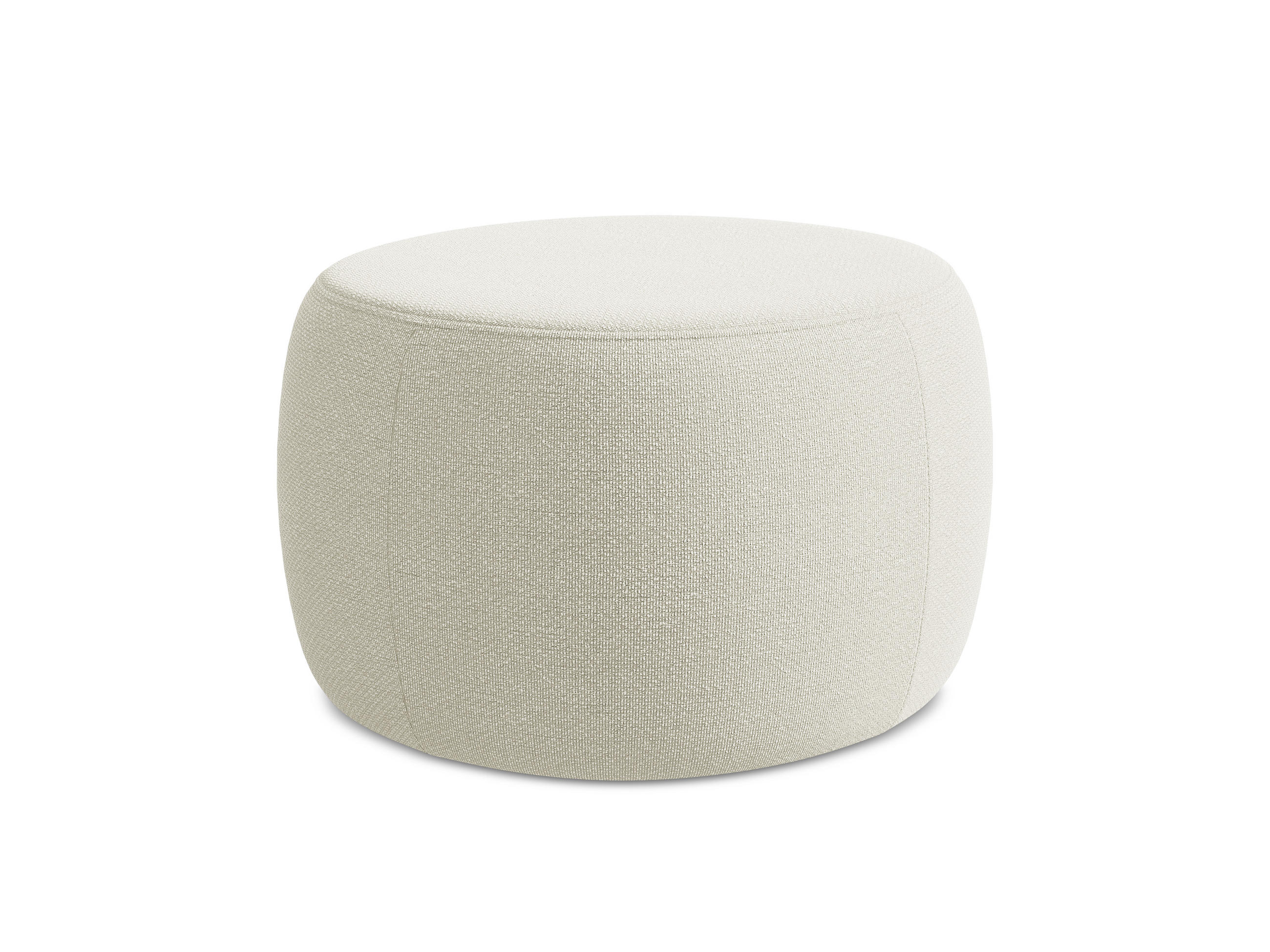 POUF Bouclé Stoff Beige - Sandfarben/Beige, Kunststoff/Textil (76/44/67cm) - Makamii