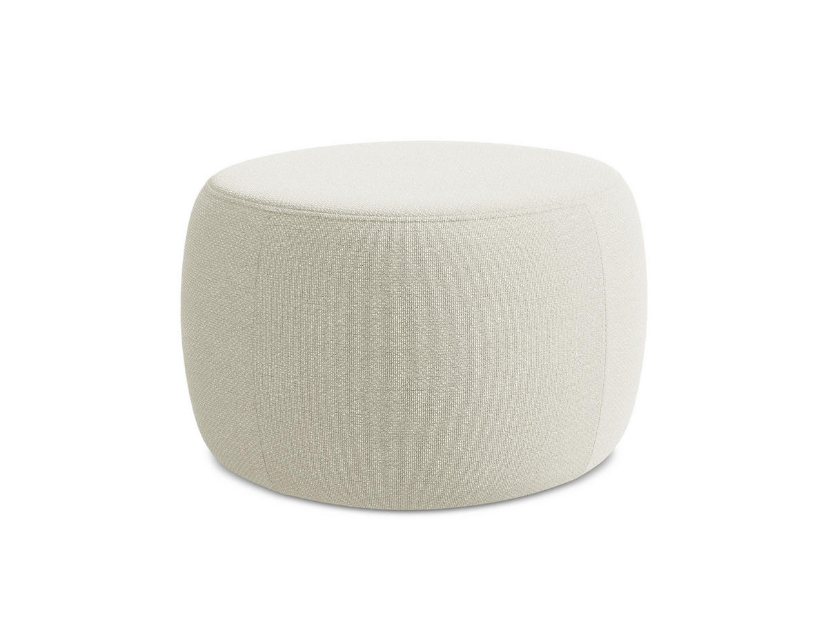 POUF Bouclé Stoff Beige - Sandfarben/Beige, Kunststoff/Textil (76/44/67cm) - Makamii