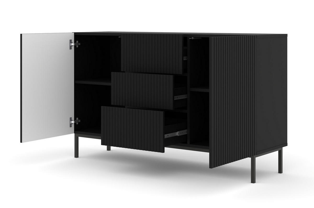 SIDEBOARD SCHWARZ - Schwarz, Holzwerkstoff (150/89/42cm) - FURNLUX