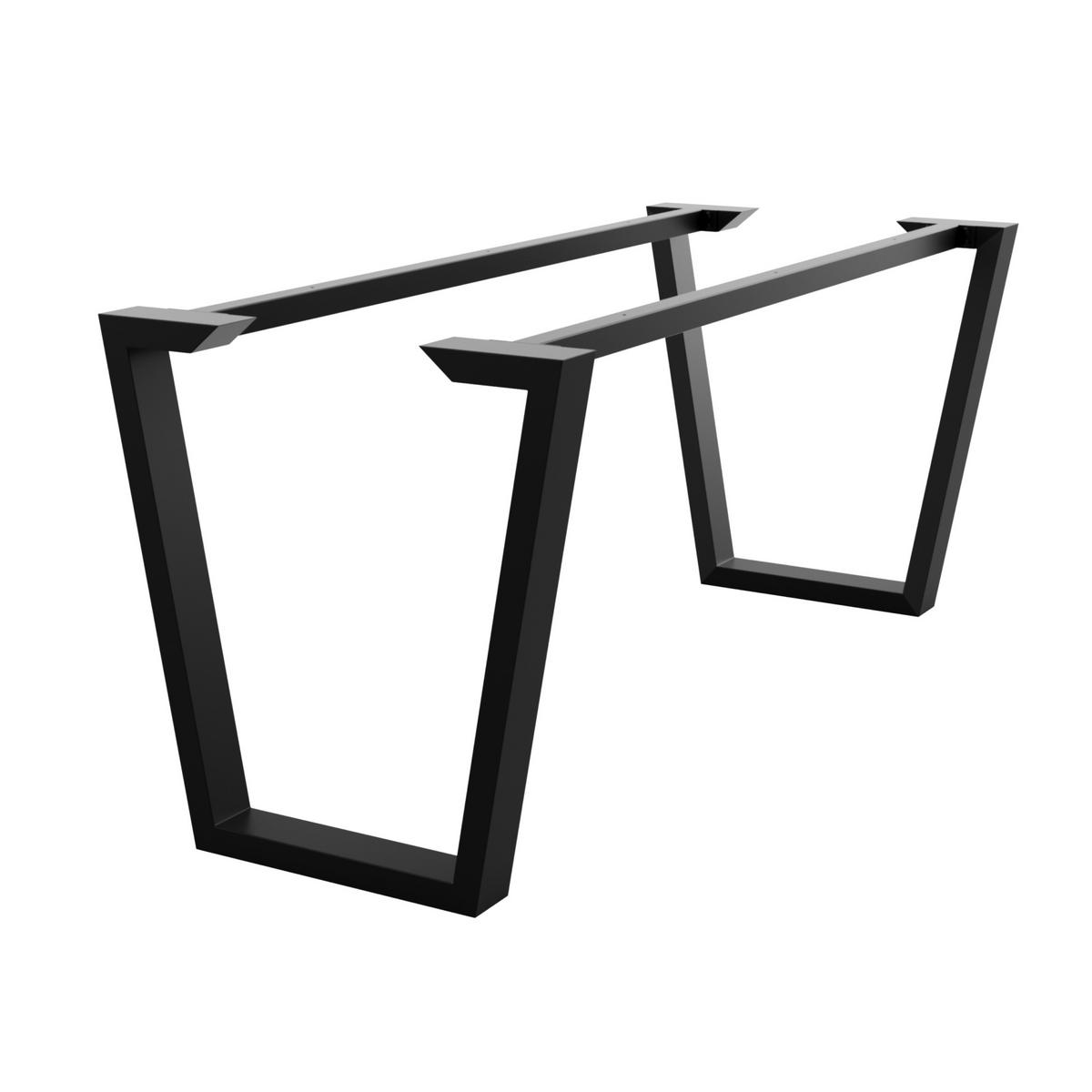 TISCHBEINE Akron Metall Schwarz 140/70/72 cm - Schwarz, Metall (70/72/140cm) - Metalo Pro