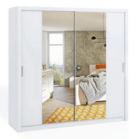 SCHIEBETÜRENSCHRANK Tamiza 220/215/62 mit Spiegel - Silberfarben/Weiß, Holzwerkstoff/Kunststoff (220/215/62cm) - Ravio