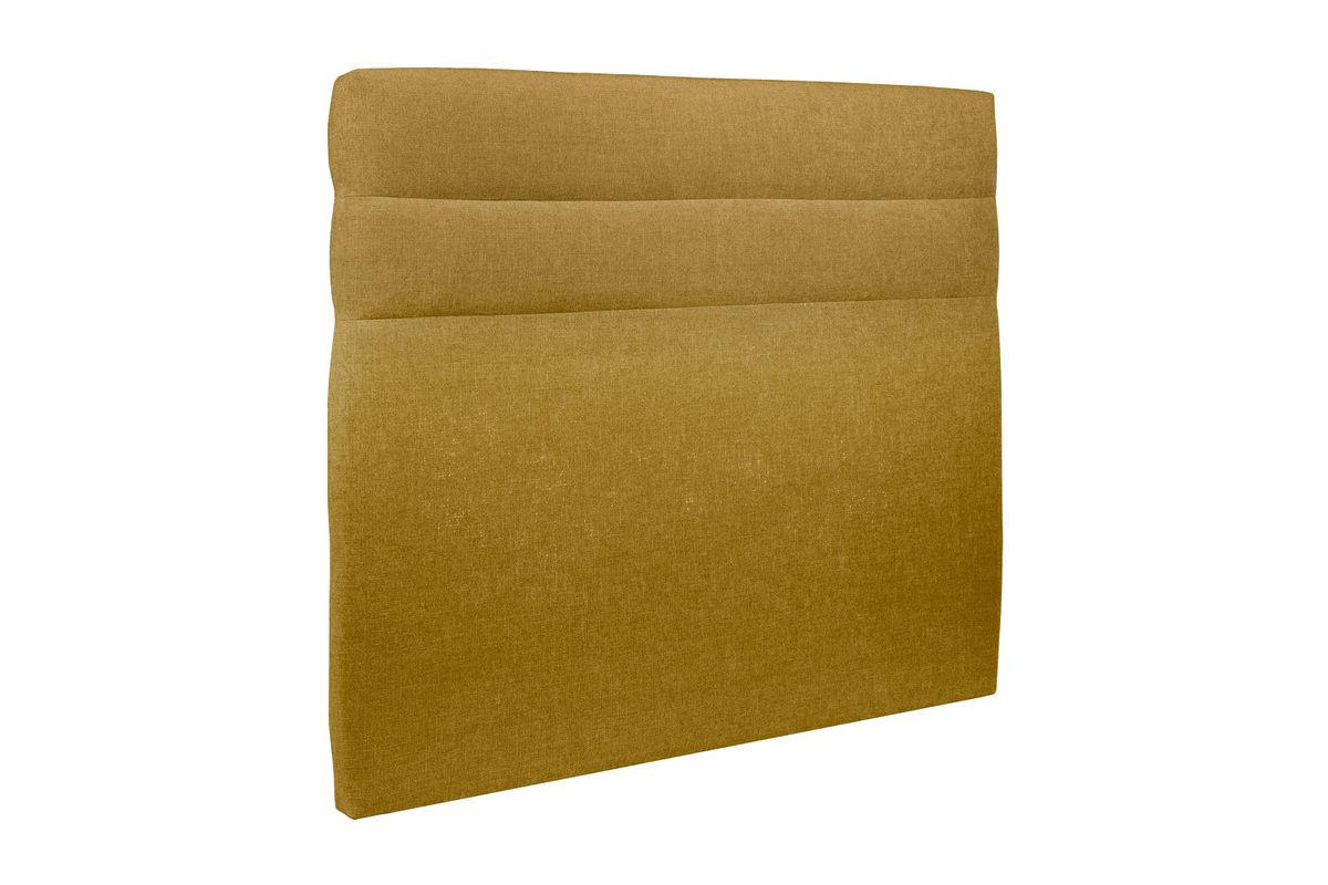 KOPFTEIL Modell Linien – Gelber Stoff 140 cm - Gelb/Beige, Karton/Holz (140/120/10cm) - Sommeil de Plomb
