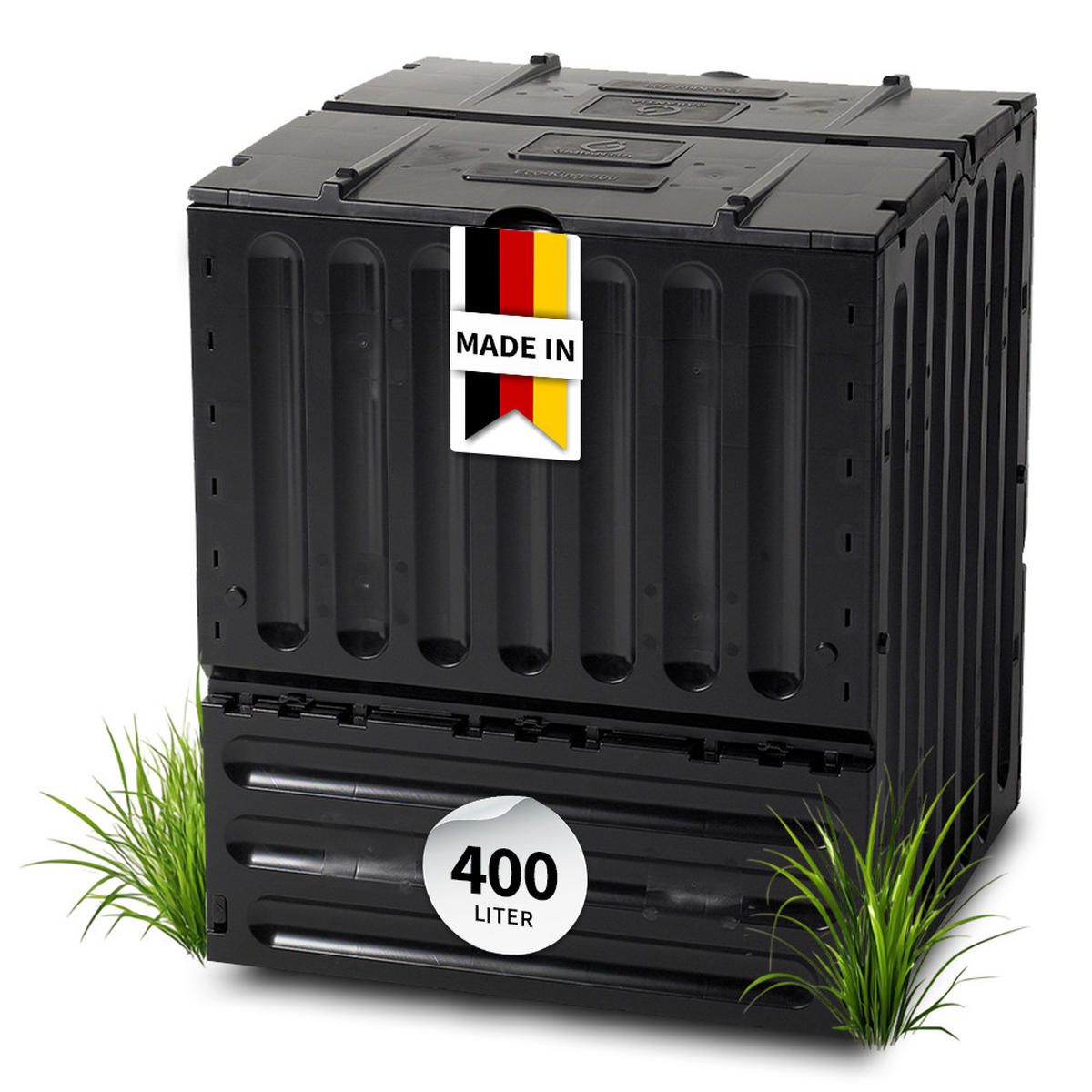KOMPOSTER 400 L, schwarz schwarz - Schwarz, Kunststoff (70/83/70cm) - GARANTIA