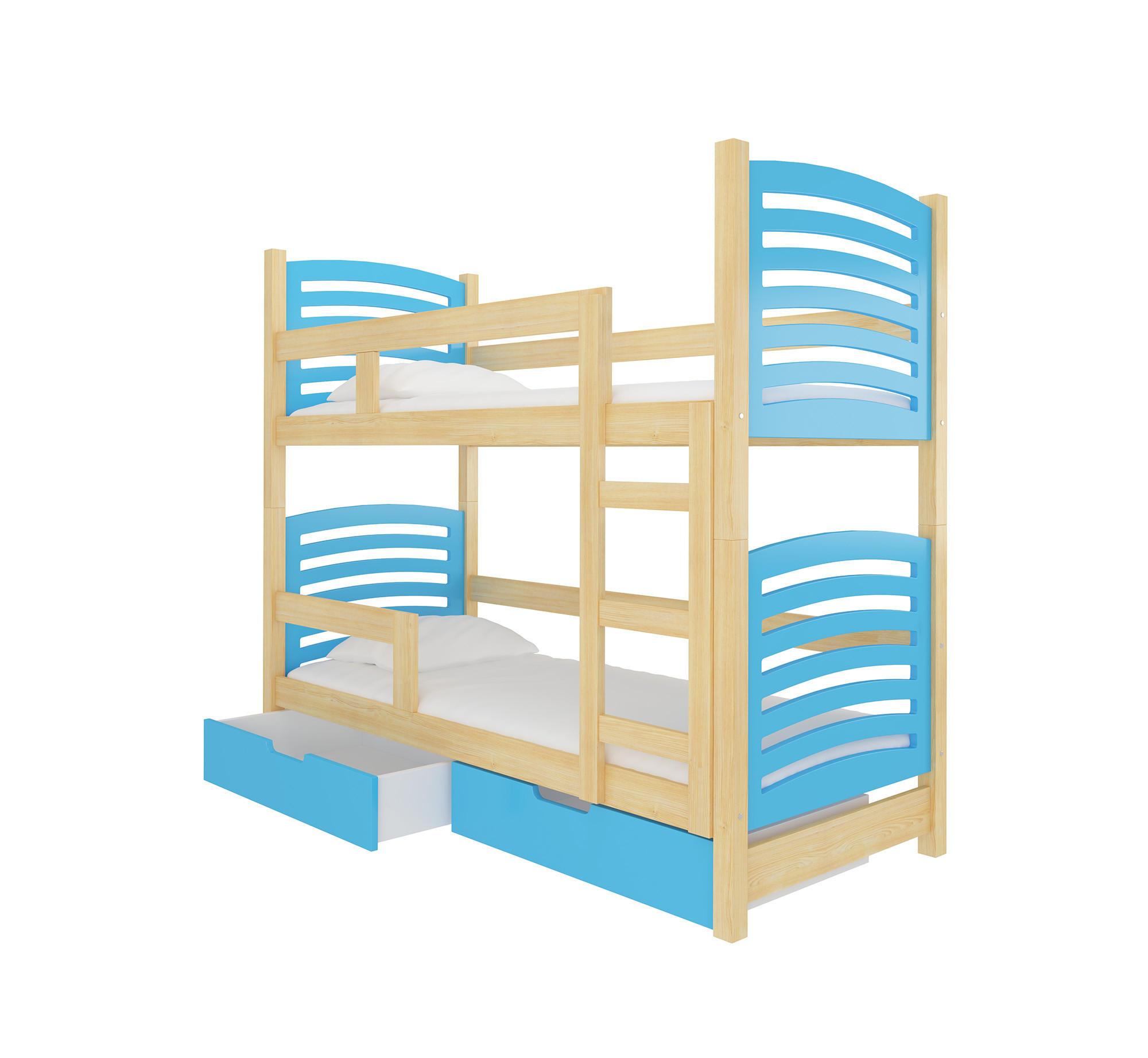 HOCHBETT Osuna Kiefer Natur / blau 81 / 188 / 169cm - Blau/Kieferfarben, Holz/Holzwerkstoff (80/190cm) - Feldmann-Wohnen