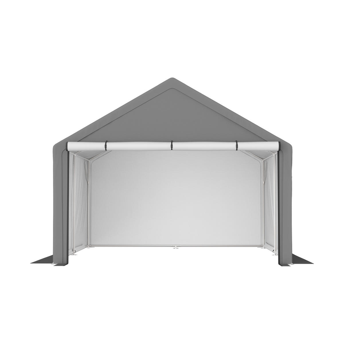 FAHRRADSCHUPPEN-ZELT Dunkelgrau 305x296x233 cm - Grau, Metall (296/233/305cm) - ComfortXL