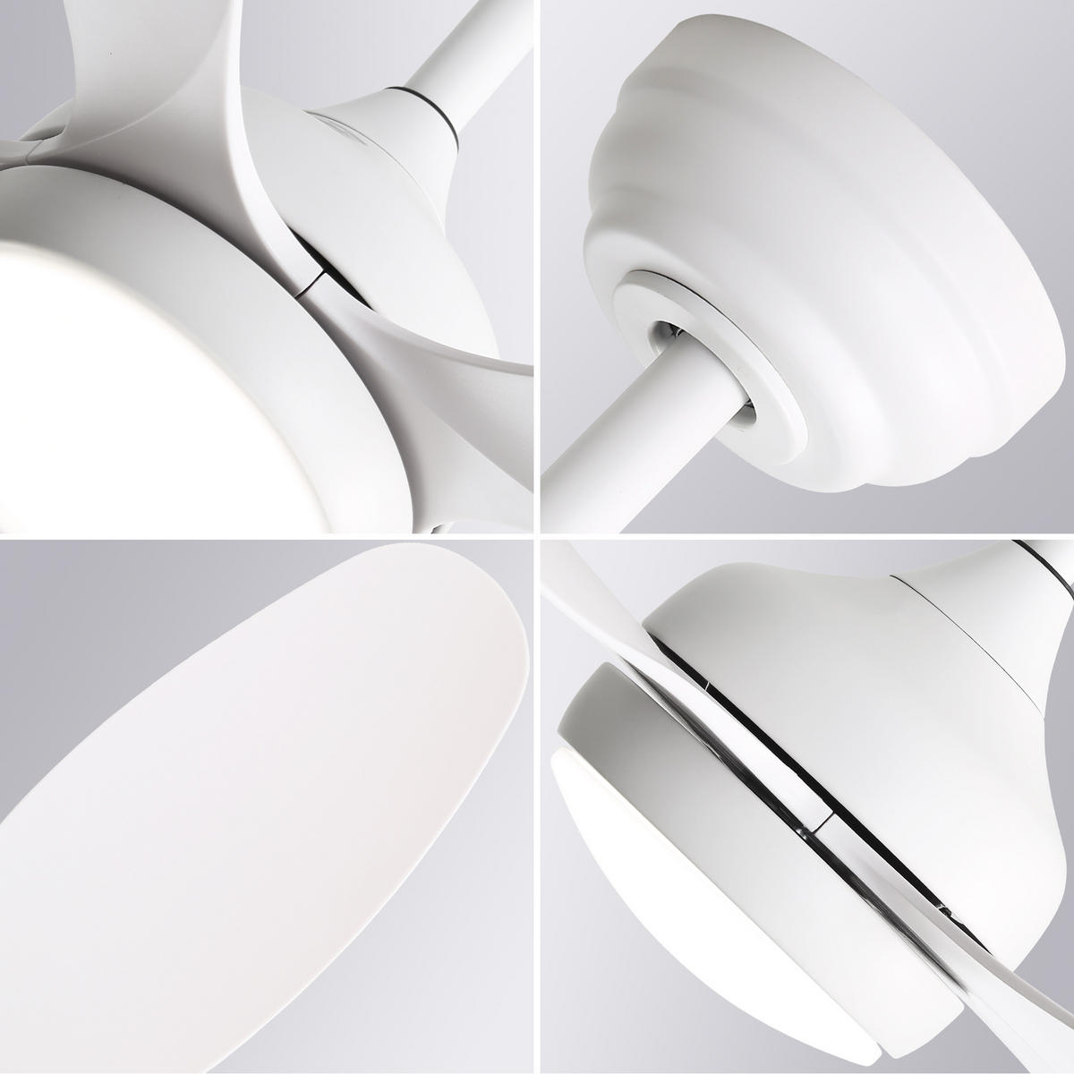 DECKENVENTILATOR DE-16328 42 Zoll dimmbar mit LED & Fernbedienung - Weiß, Kunststoff (106.6/106.6/47.5cm) - ComfortXL