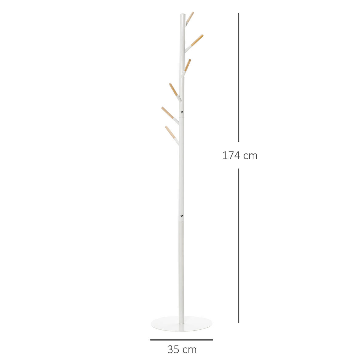 GARDEROBENSTÄNDER Weiß 1 Stück - Weiß, Metall (35/174/35cm) - GiPP