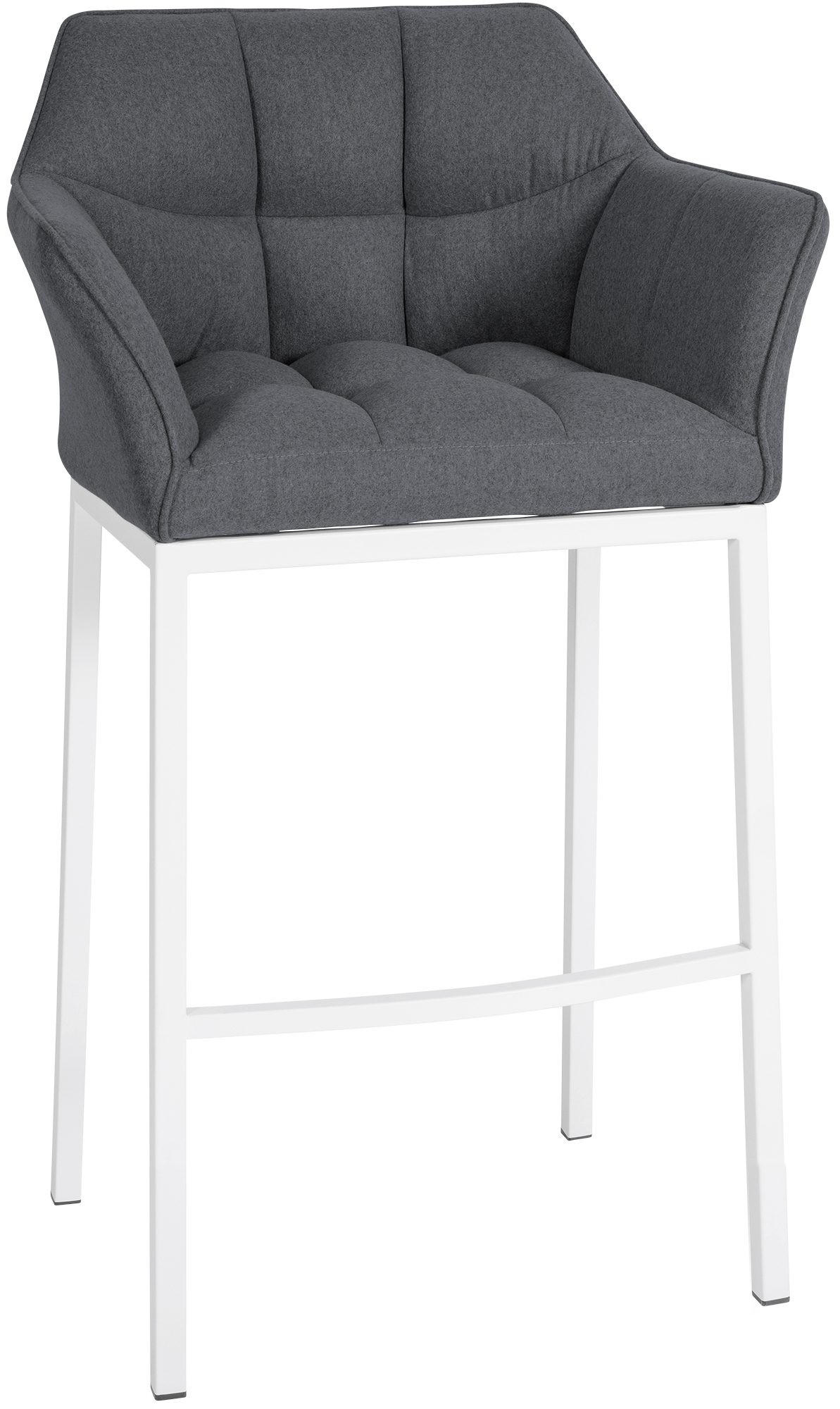 BARHOCKER Filz Grau - Weiß/Grau, Textil/Metall (64/110/48cm) - CLP