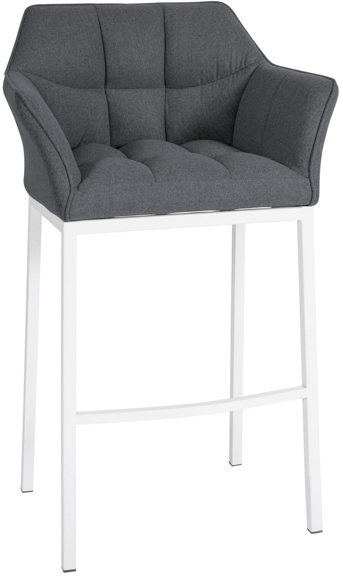 BARHOCKER Filz Grau - Weiß/Grau, Textil/Metall (64/110/48cm) - CLP